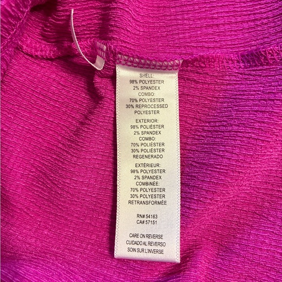 Calvin Klein Top Women’s L Pink V-Neck Blouse Flutter Sleeve Office Work Career - Picture 9 of 12